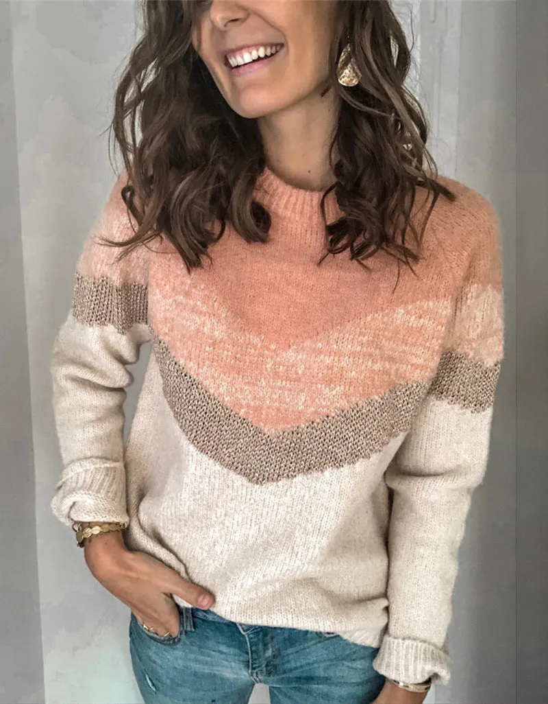 Casual Contrast Casual Knitted Sweater
