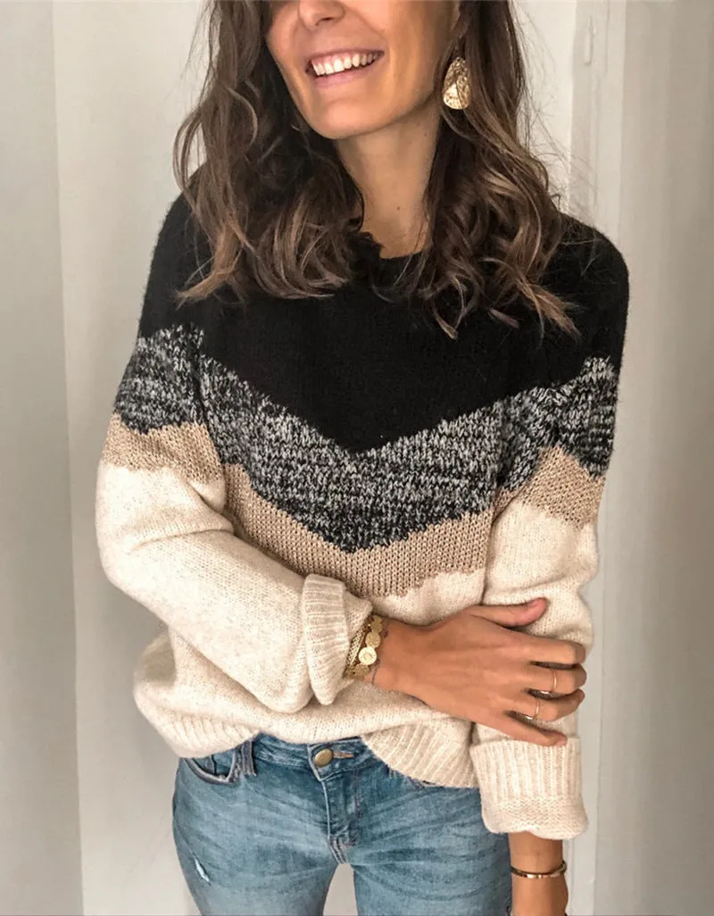 Casual Contrast Casual Knitted Sweater
