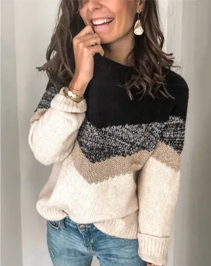 Casual Contrast Casual Knitted Sweater