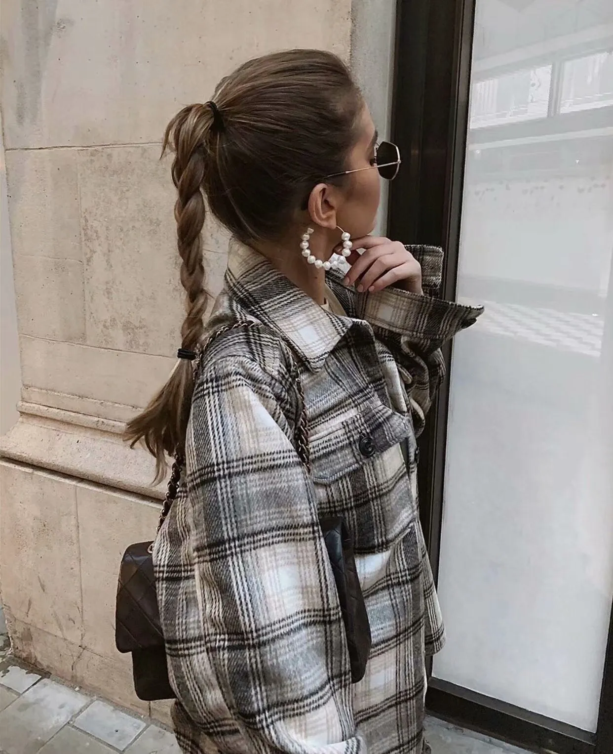 Casual Single-breasted Plaid Shirt Cardigans Coat