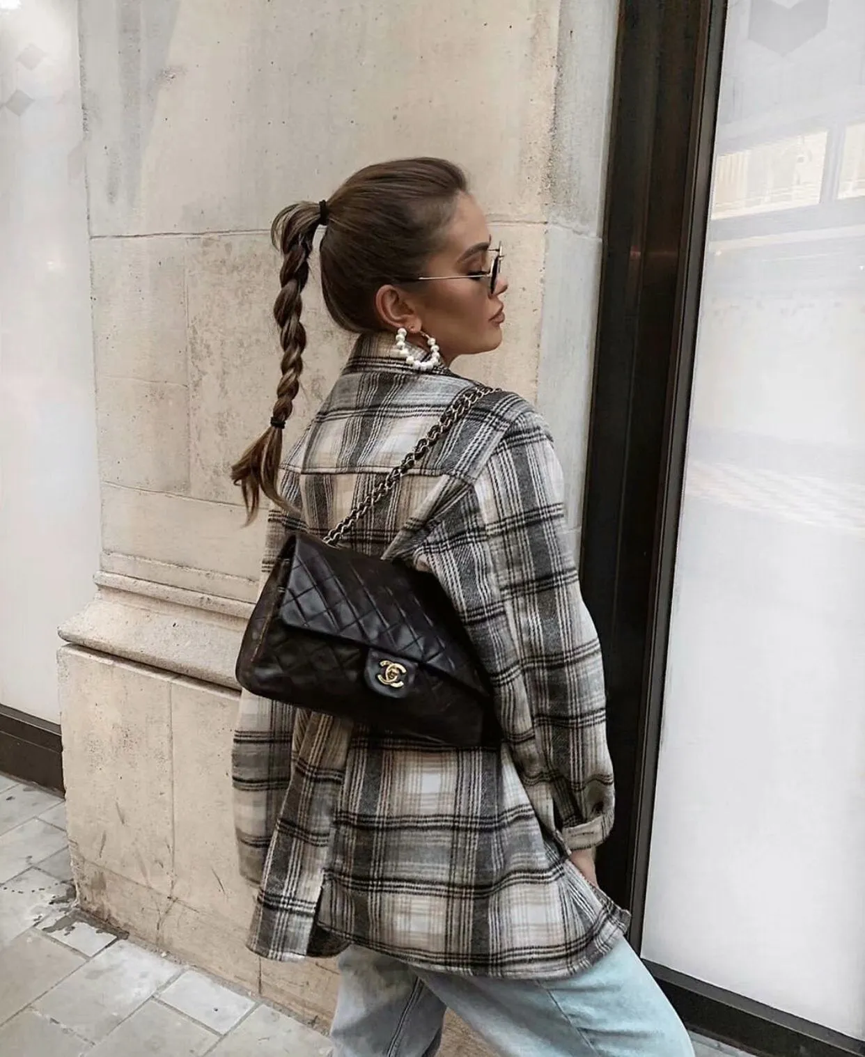 Casual Single-breasted Plaid Shirt Cardigans Coat
