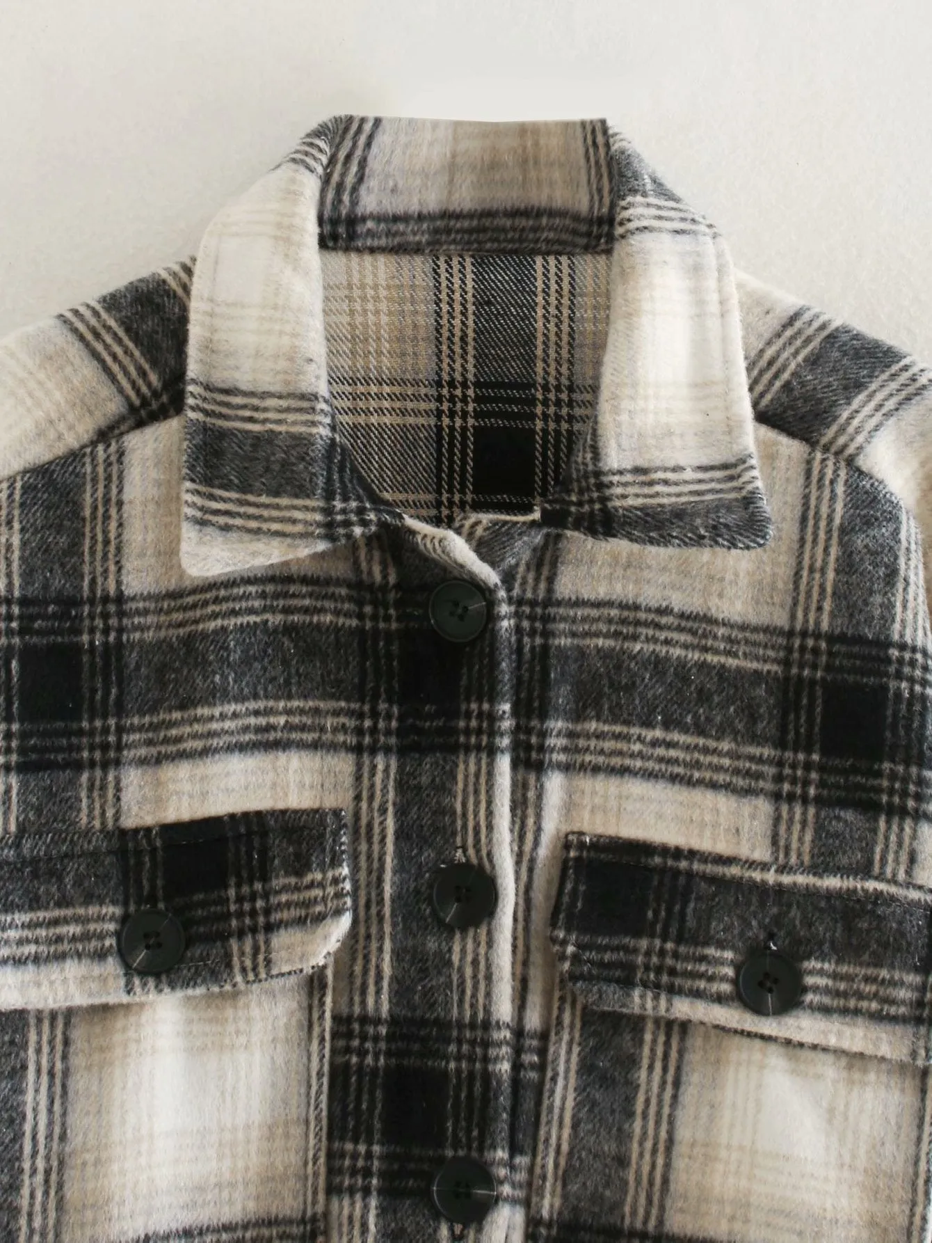 Casual Single-breasted Plaid Shirt Cardigans Coat