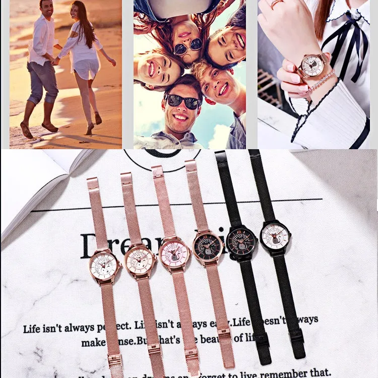 Cat Pattern Mesh Strap Women's Watch