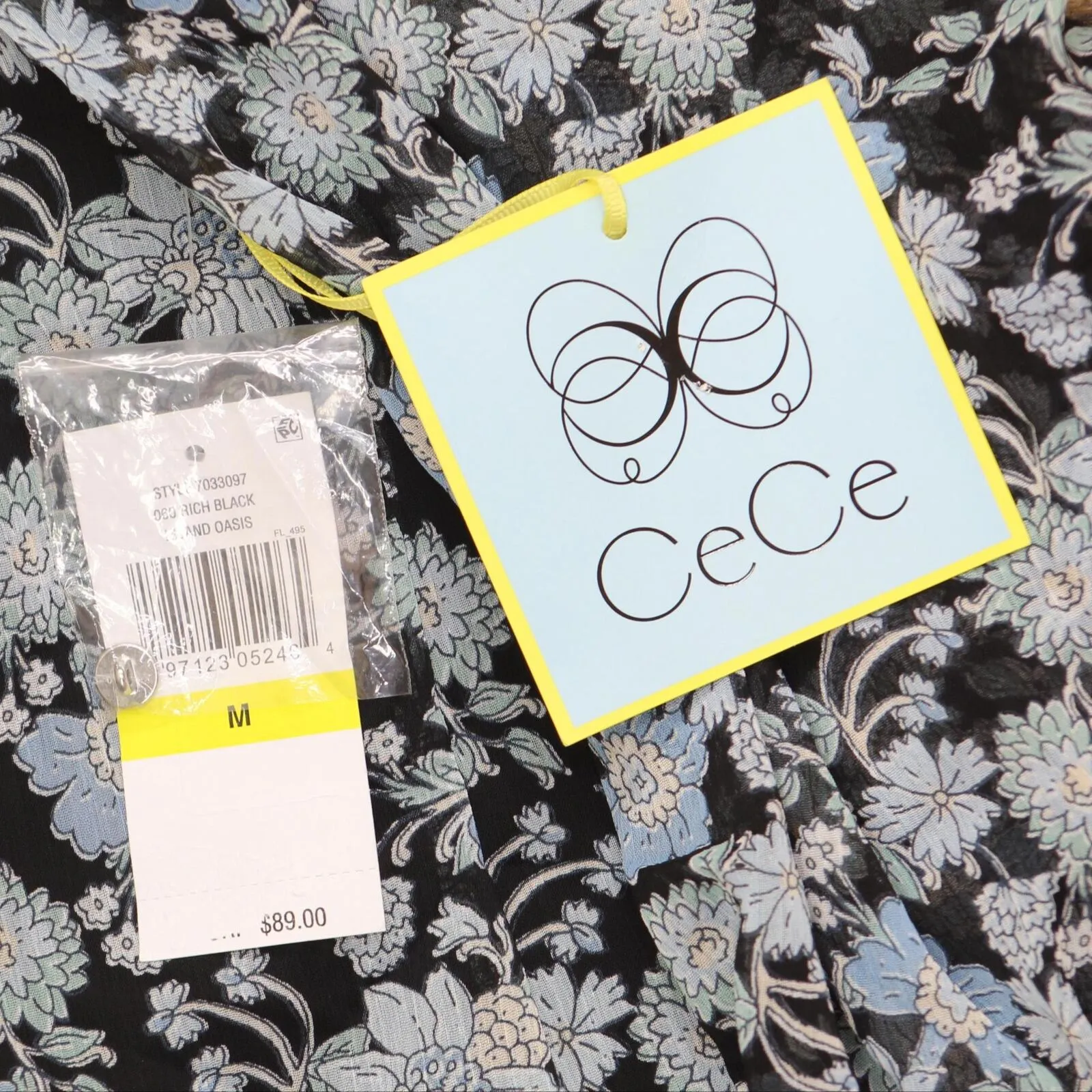 Cece Women's Long Sleeve Cold-Shoulder Bow Floral-Print Blouse 7033097