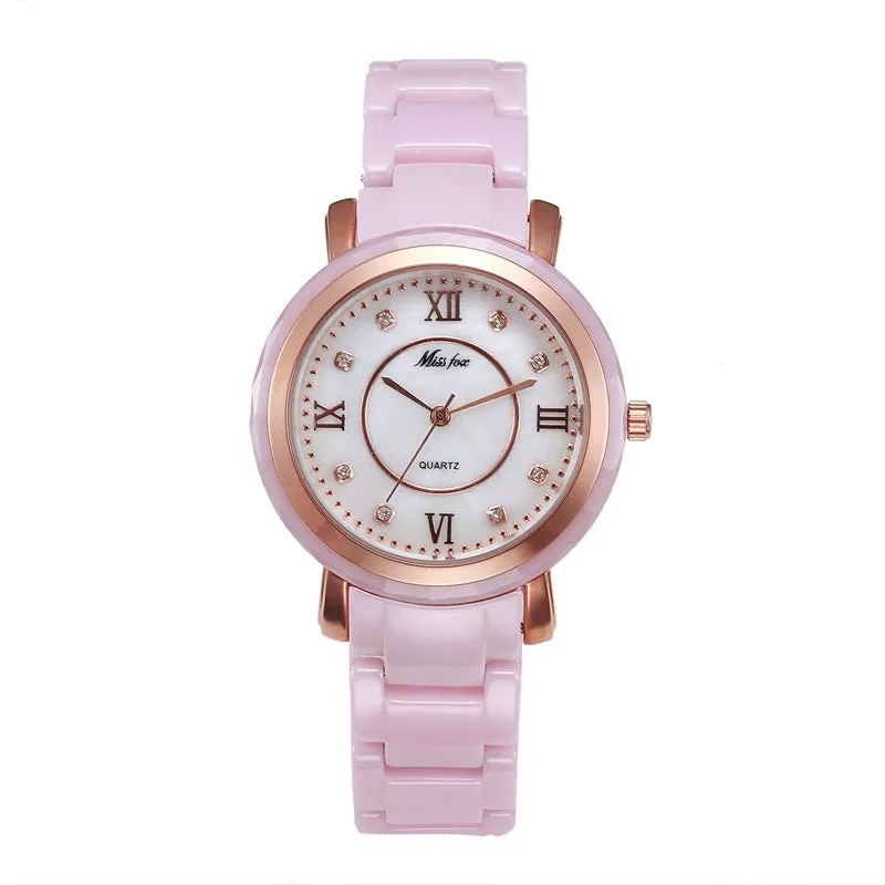 Ceramic Round Dial Quartz Women's Watch