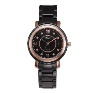Ceramic Round Dial Quartz Women's Watch