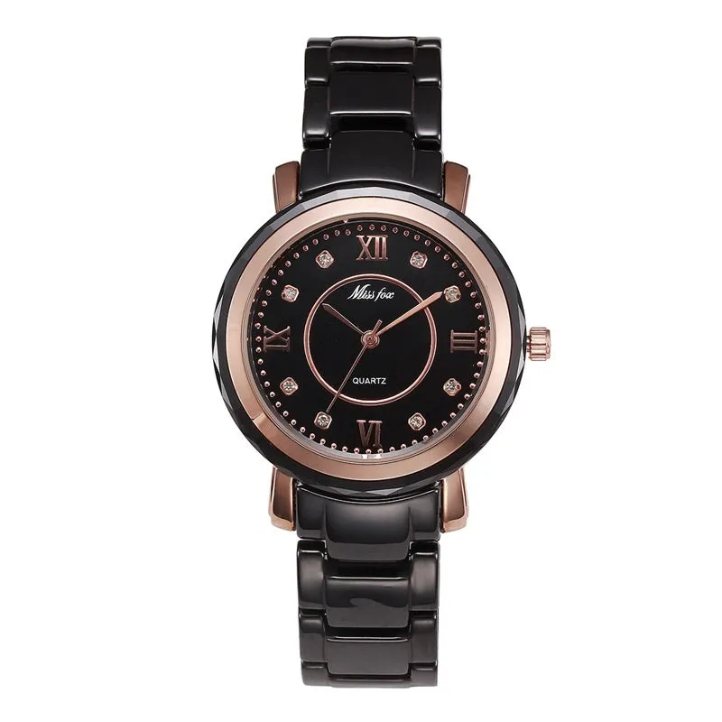 Ceramic Round Dial Quartz Women's Watch