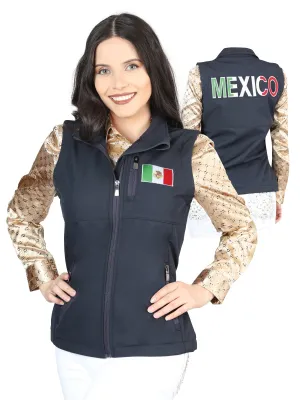 Chaleco Casual Bandera de Mexico Azul Marino para Mujer 'El Señor de los Cielos' - ID: 44134