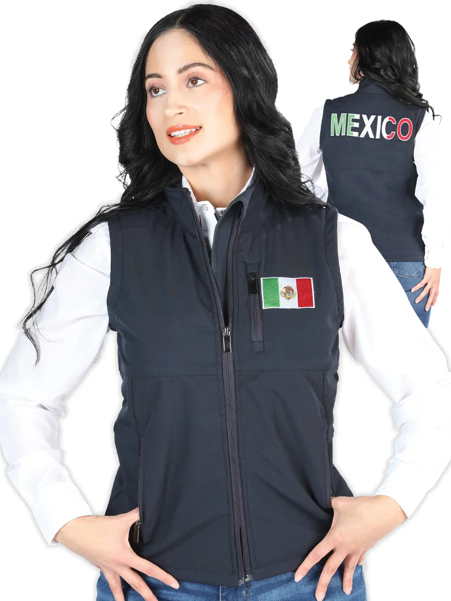 Chaleco Casual Bandera de Mexico Azul Marino para Mujer 'El Señor de los Cielos' - ID: 44134