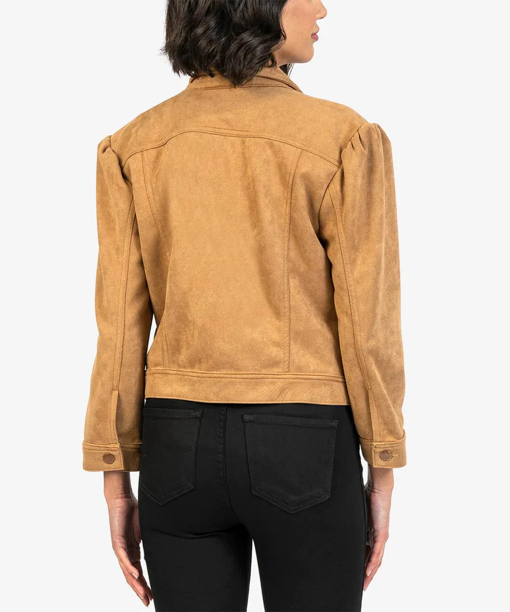 Chantria Faux Suede Crop Jacket - Butterscotch