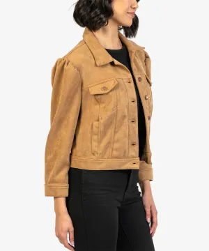 Chantria Faux Suede Crop Jacket - Butterscotch