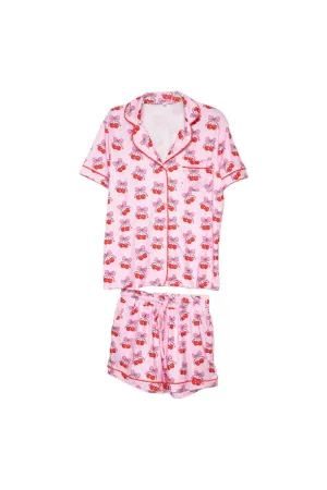 Cherry Bow Repeat Two Piece PJ Set  By Katydid (Ships in 2-3 Weeks)