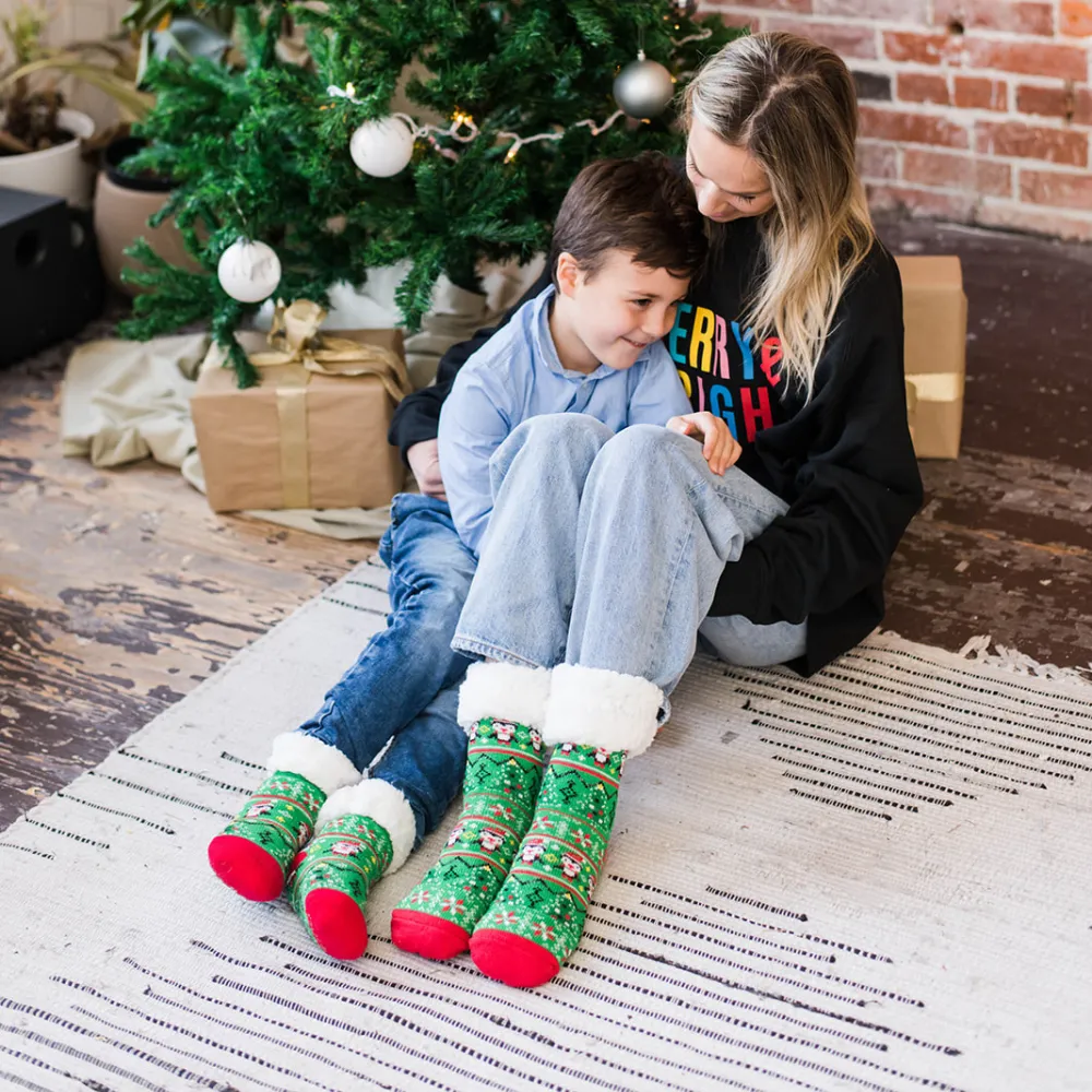Christmas Penguin - Kids & Toddler Recycled Slipper Socks