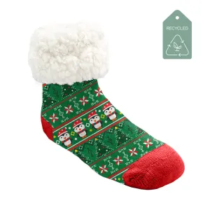 Christmas Penguin - Kids & Toddler Recycled Slipper Socks