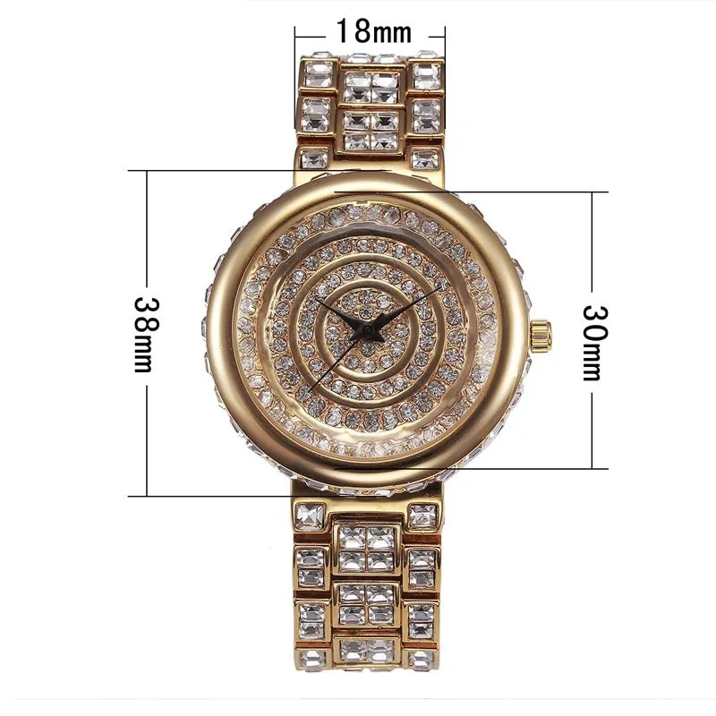 Circle Pattern Dial Quartz Women's Watch