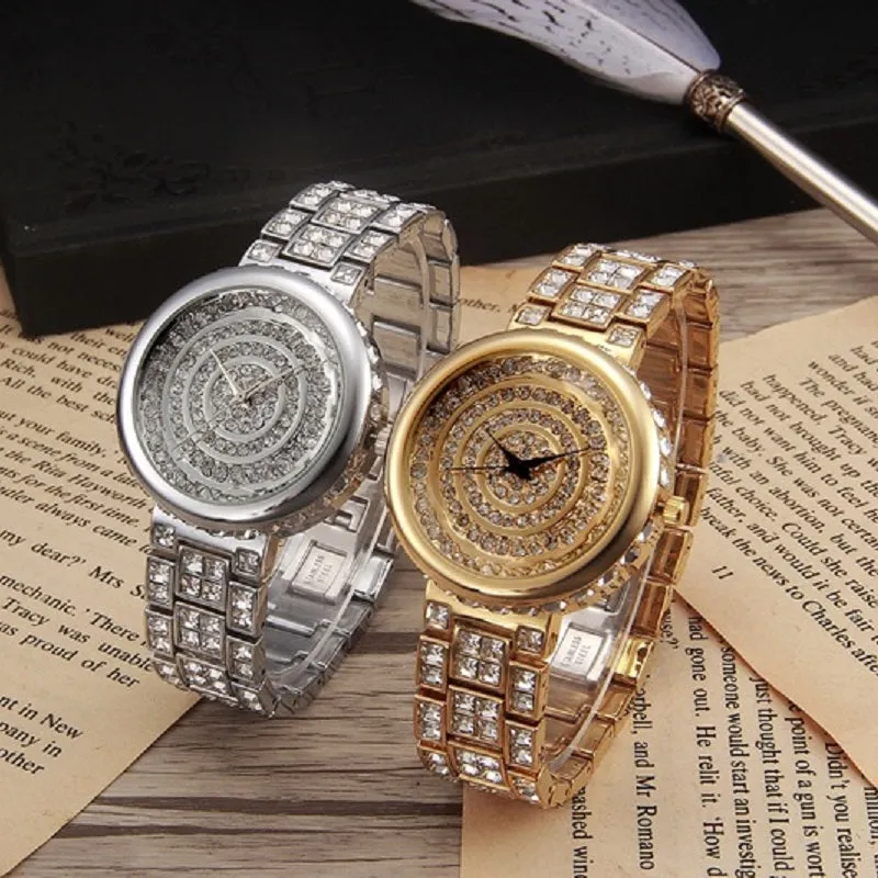 Circle Pattern Dial Quartz Women's Watch