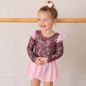 CL Long Sleeve Swiss Dot Leotard | Sugar Plum