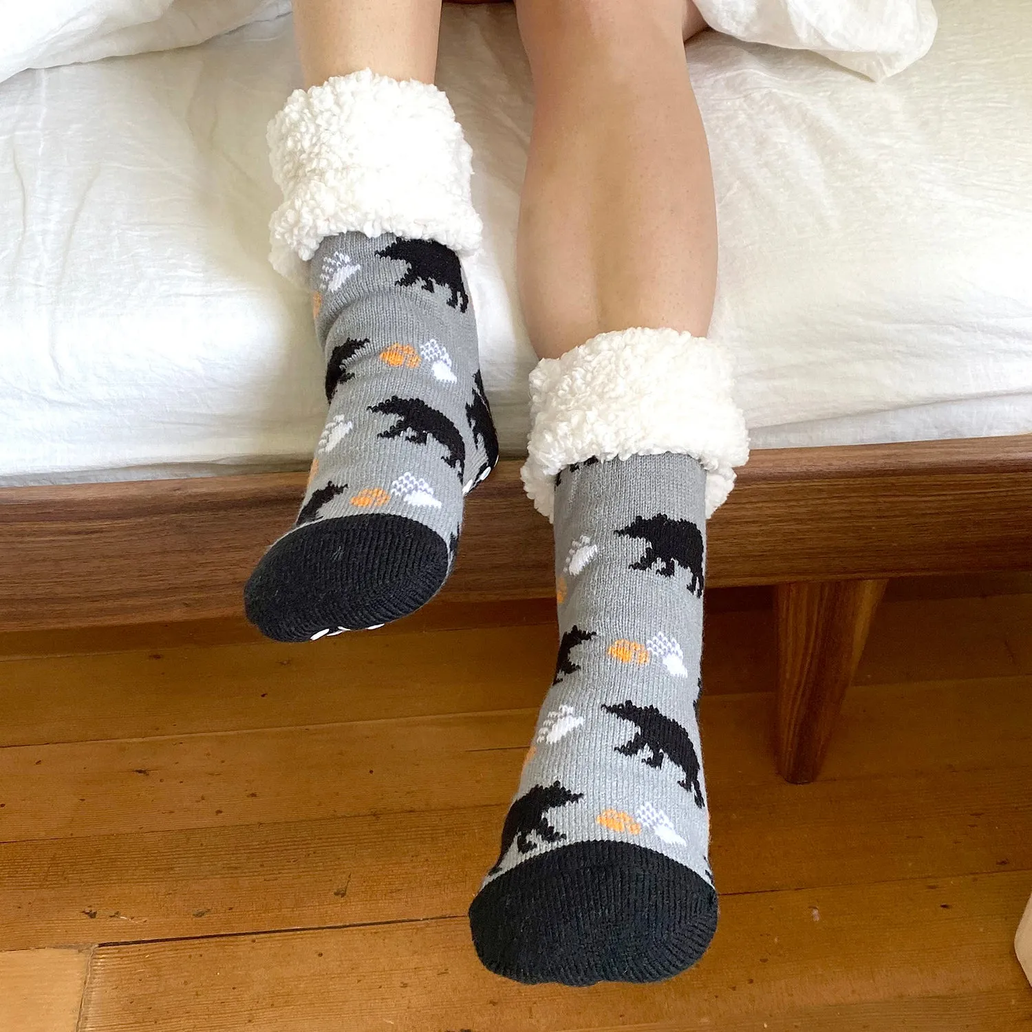 Classic Slipper Socks | Bear Black