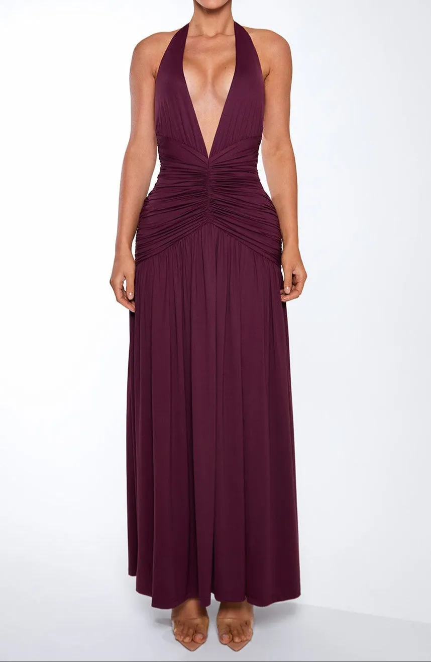 Concetta maxi dress – cherry lacquer 