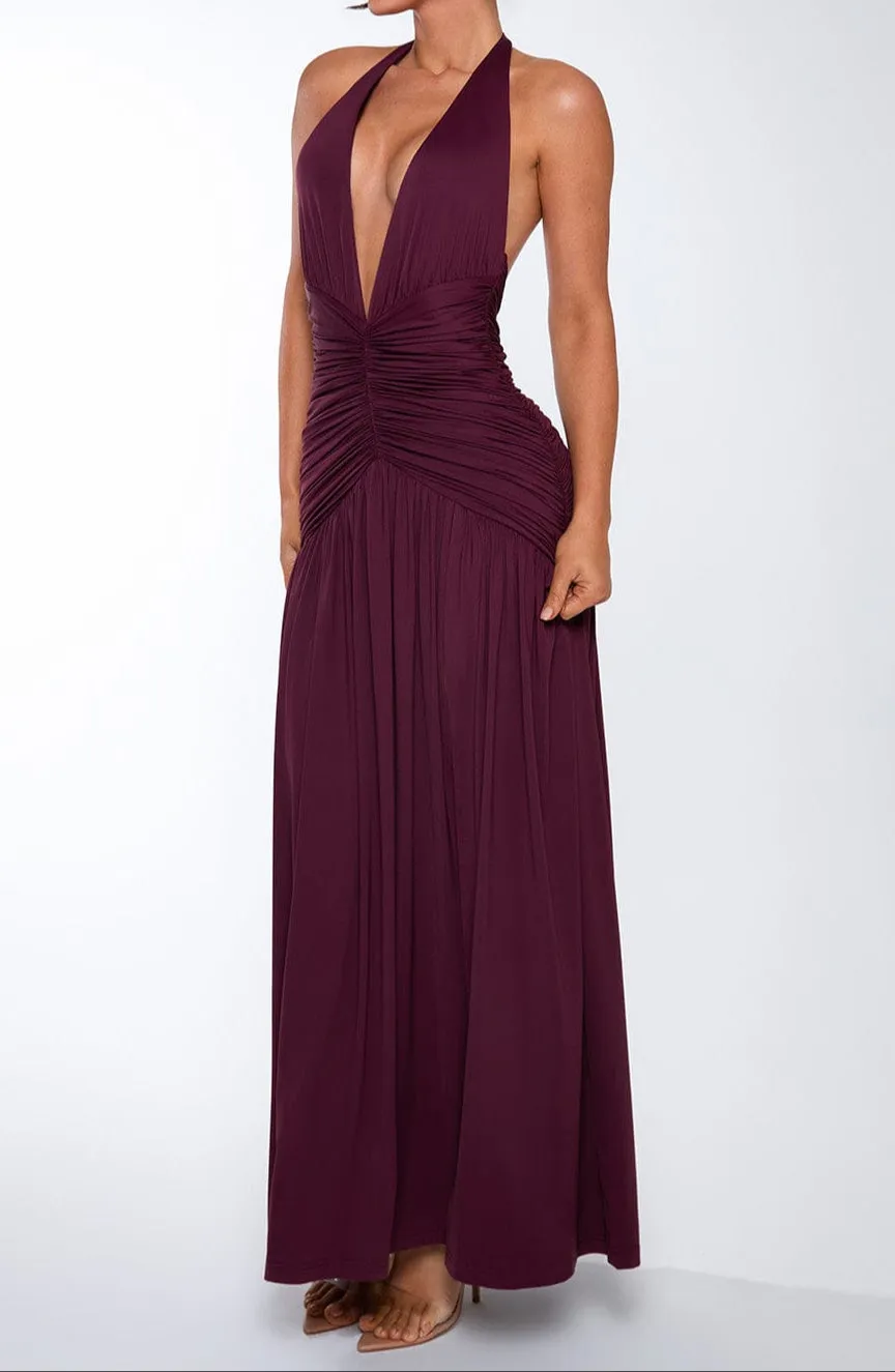 Concetta maxi dress – cherry lacquer 
