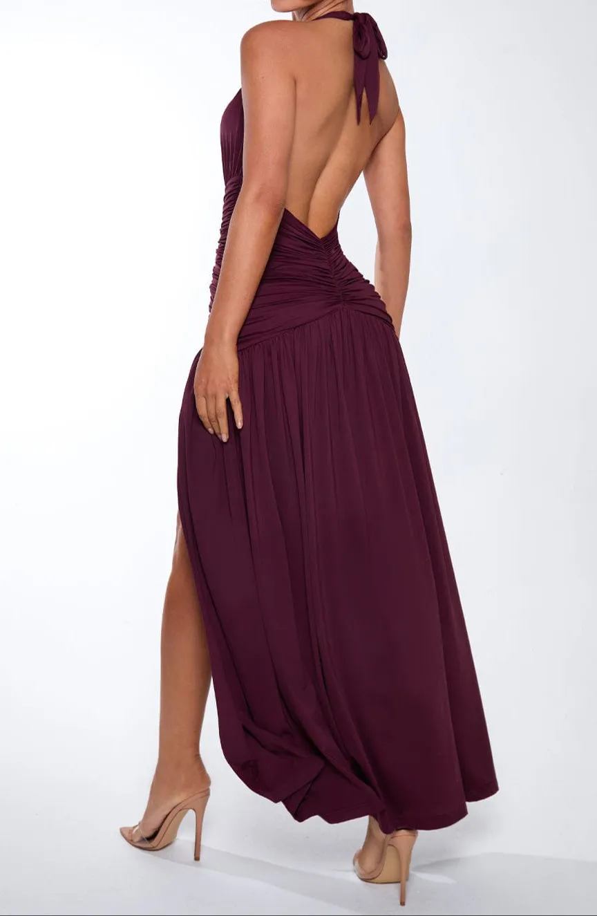 Concetta maxi dress – cherry lacquer 