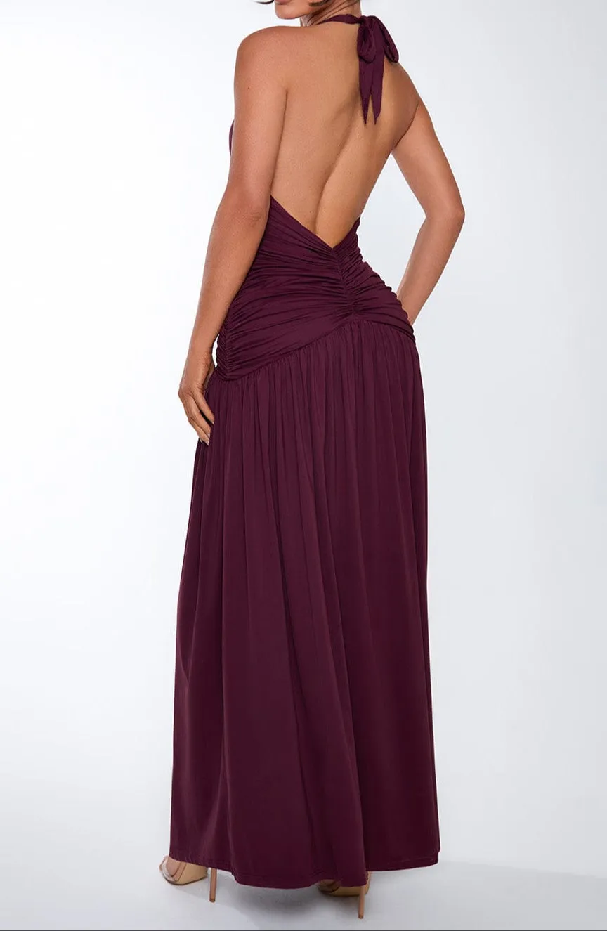 Concetta maxi dress – cherry lacquer 