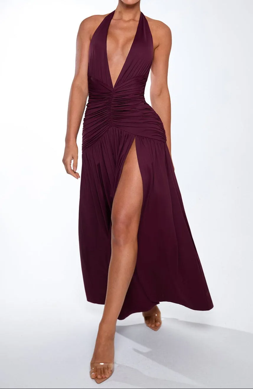 Concetta maxi dress – cherry lacquer 