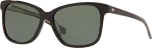 Costa Del Mar May Shiny Black Frame Gray Glass 580G Lens Polarised Performance Sunglasses - Mega Clearance