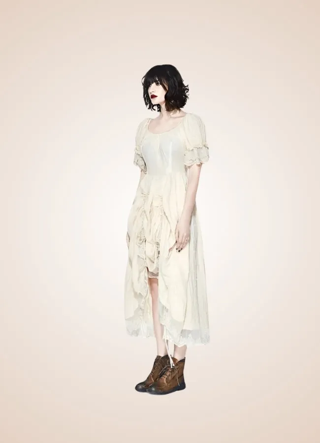 Creamy White Steampunk Dress
