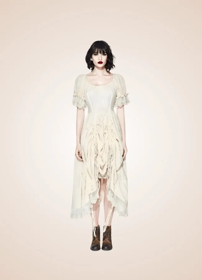 Creamy White Steampunk Dress