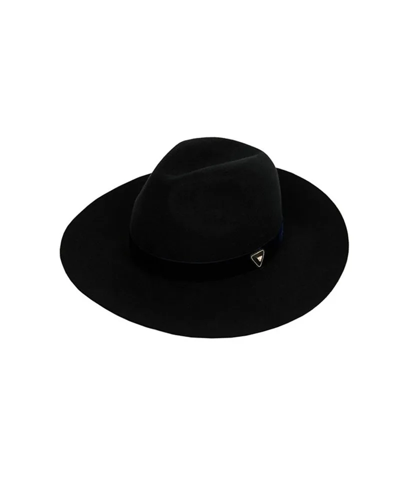 CREVE NINE: Velvet Ribbon Fedora - Black