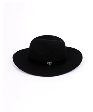 CREVE NINE: Velvet Ribbon Fedora - Black