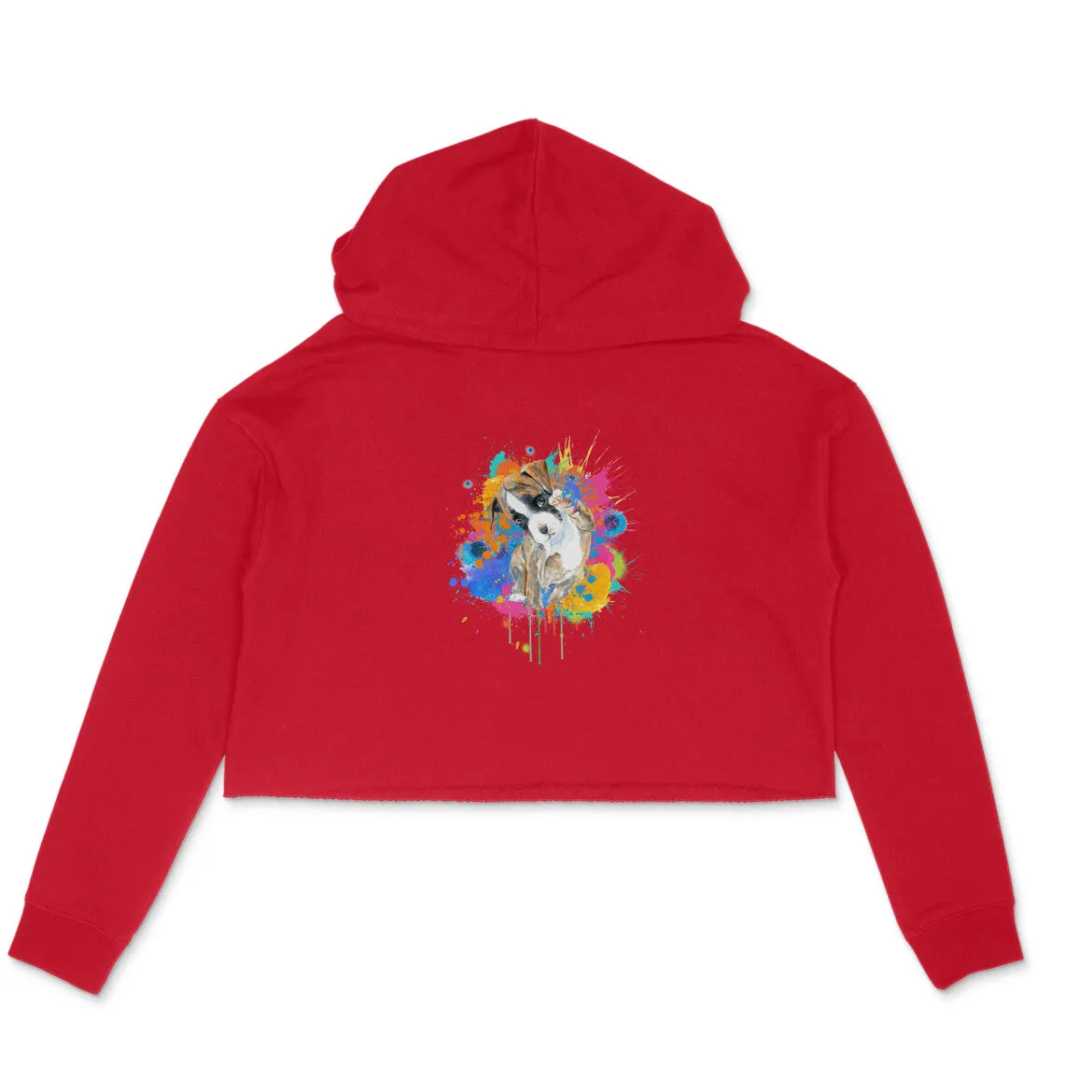 Crop Hoodie (Women) - Splashes Of Joy Puppy (6 Colours)