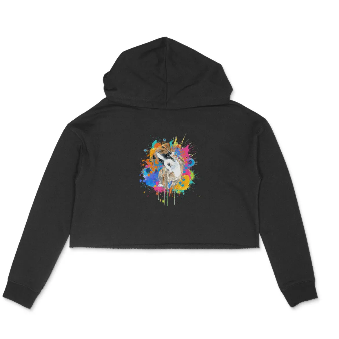 Crop Hoodie (Women) - Splashes Of Joy Puppy (6 Colours)