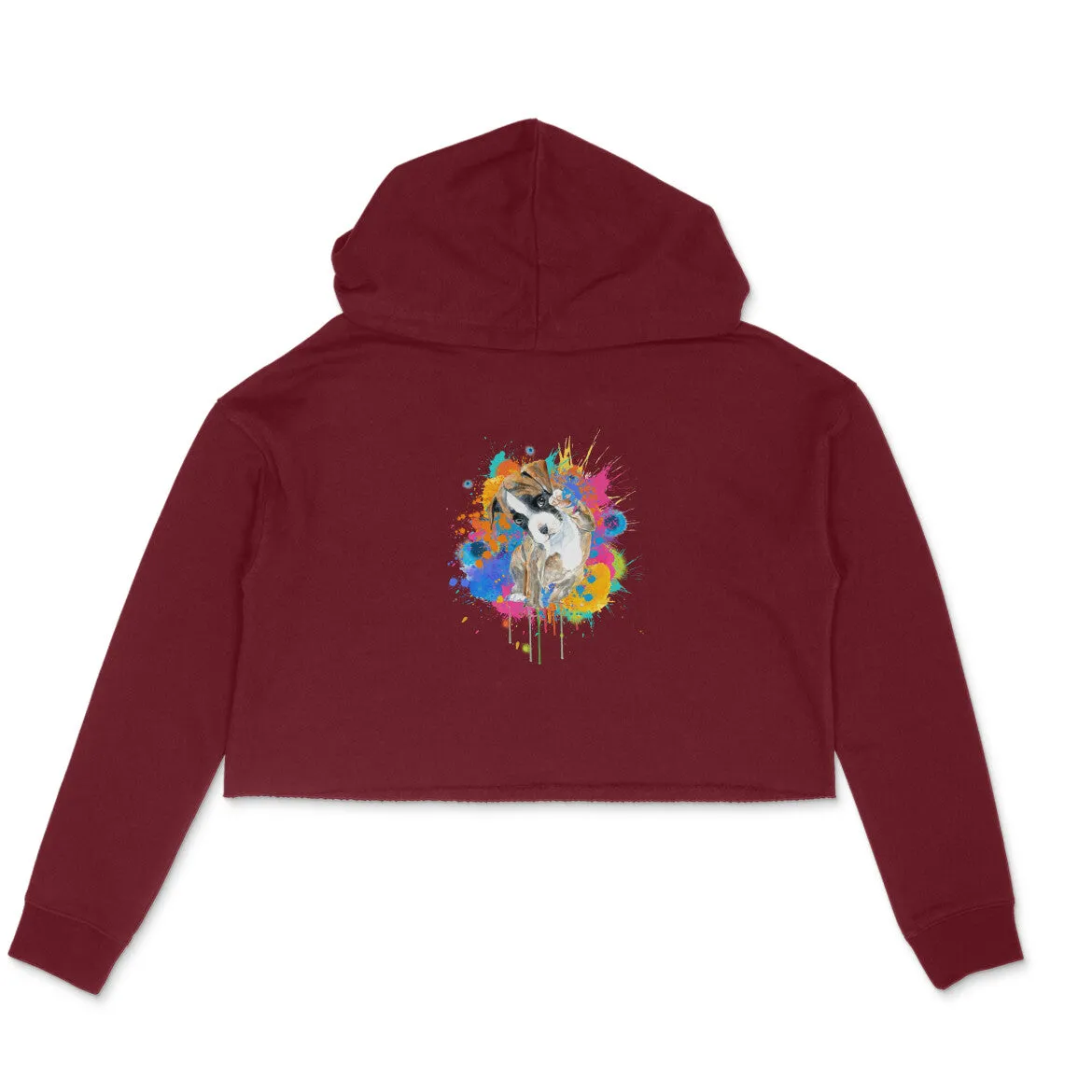 Crop Hoodie (Women) - Splashes Of Joy Puppy (6 Colours)