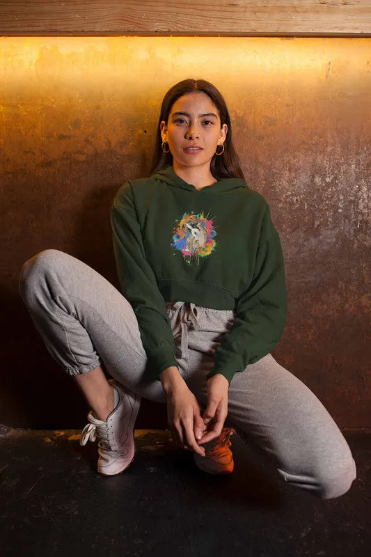 Crop Hoodie (Women) - Splashes Of Joy Puppy (6 Colours)