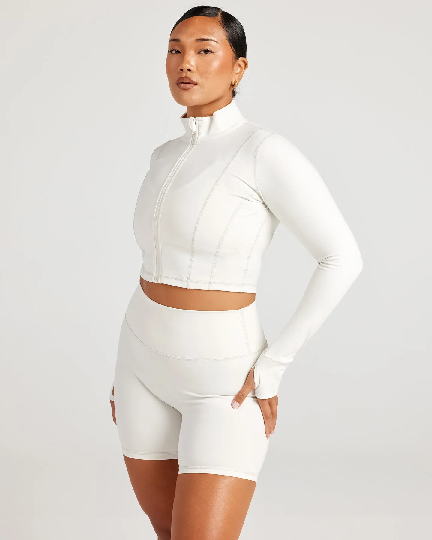 Cropped Aura Jacket - Vanilla Latte