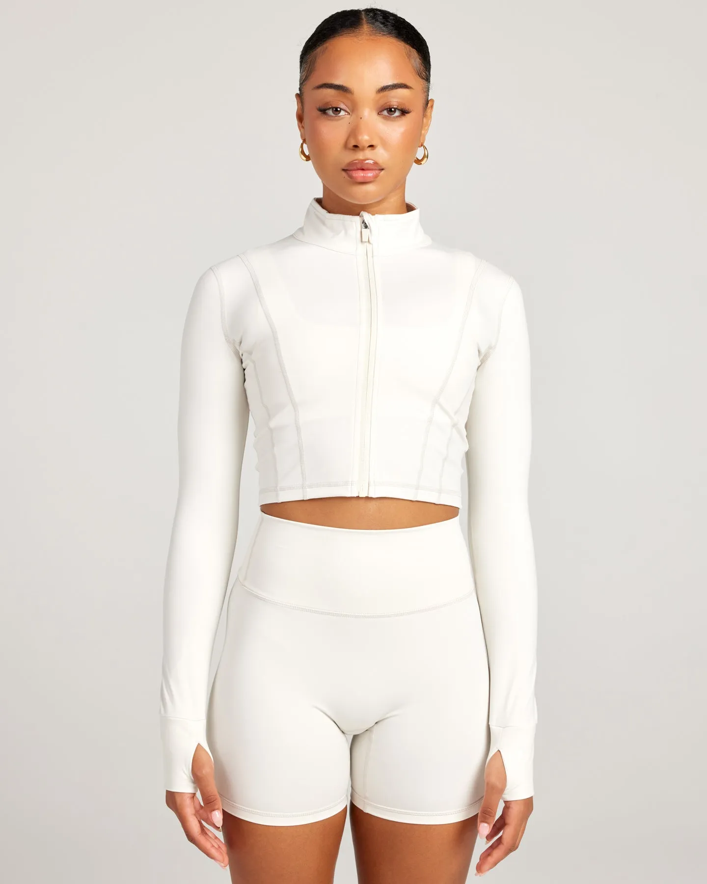 Cropped Aura Jacket - Vanilla Latte