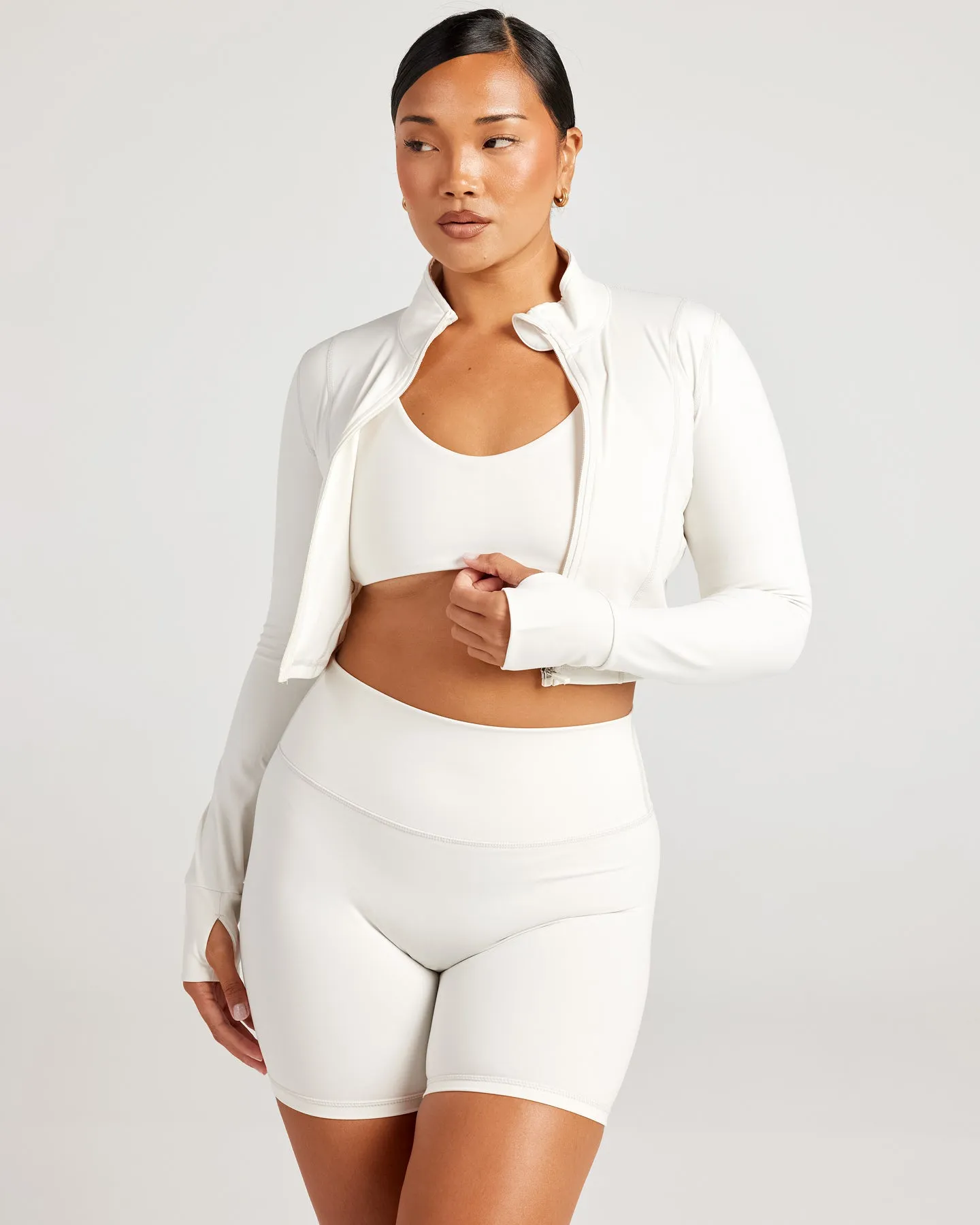 Cropped Aura Jacket - Vanilla Latte