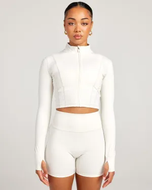 Cropped Aura Jacket - Vanilla Latte