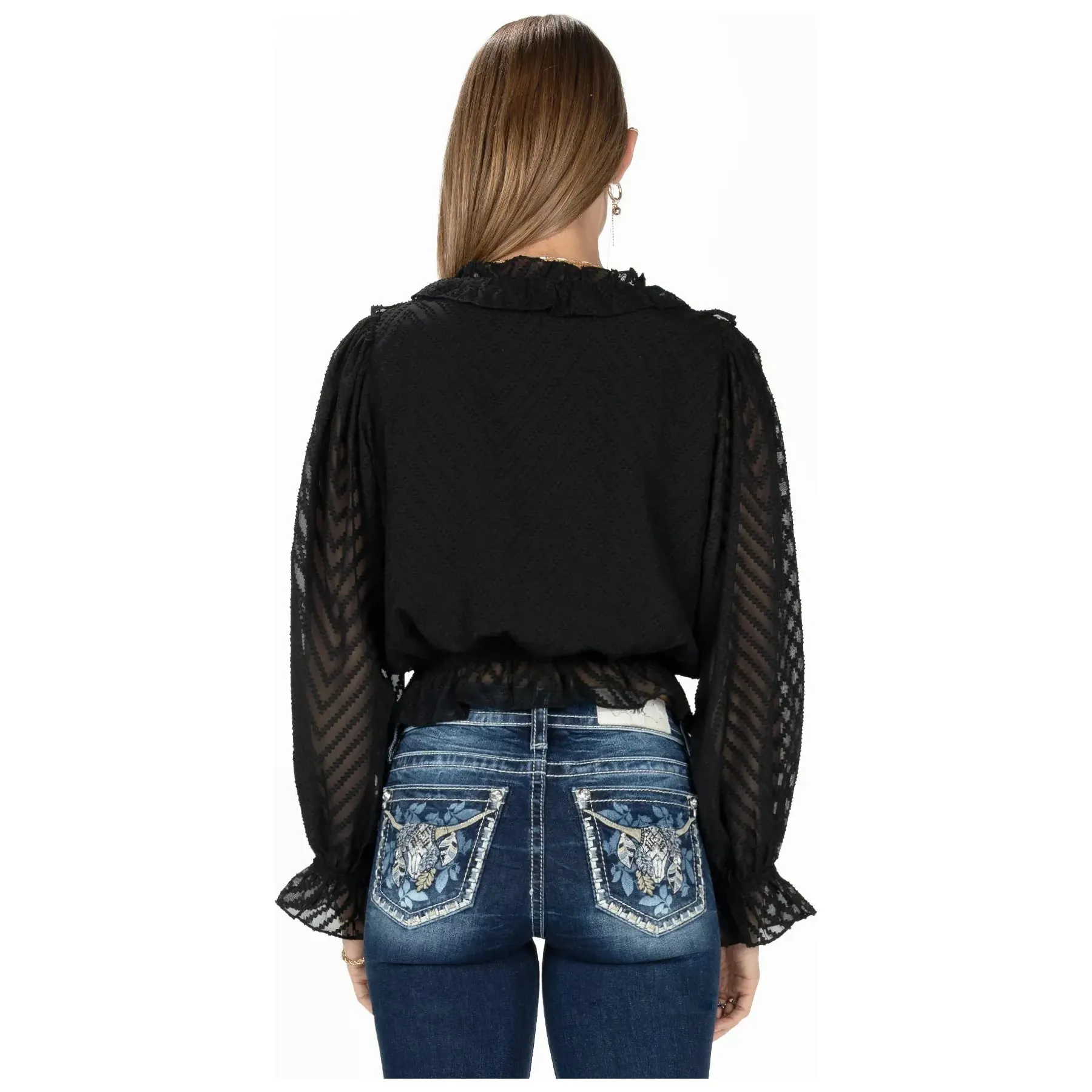 Cropped Black Blouse, by Miss Me