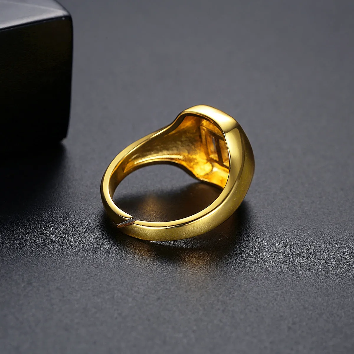 Crystal & 18K Gold-Plated Square Open Ring