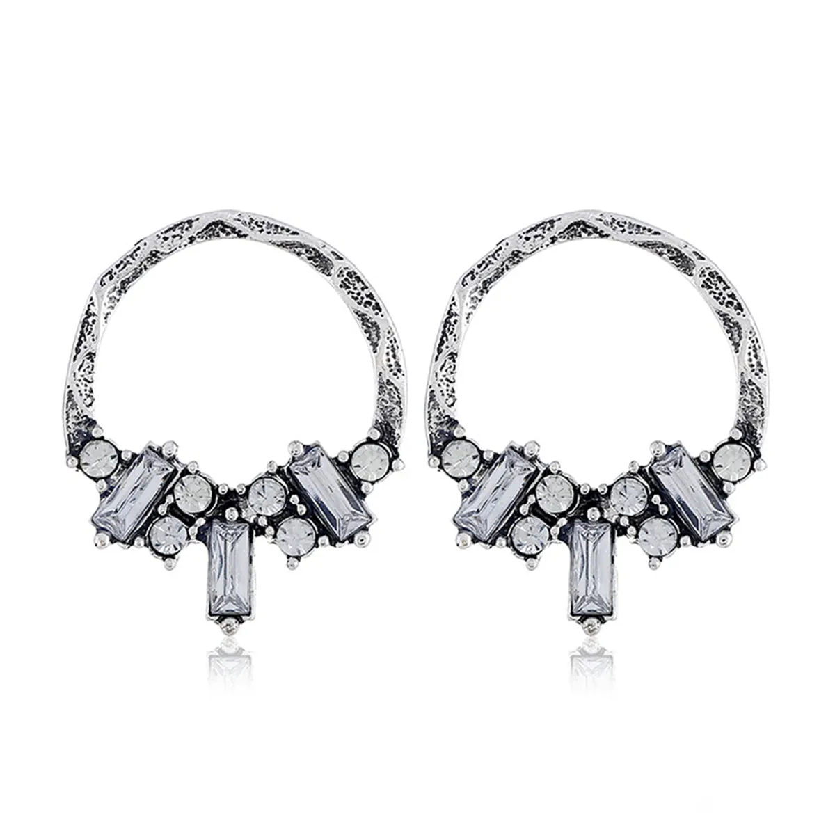 Crystal & Cubic Zirconia Silver-Plated Drop Earrings