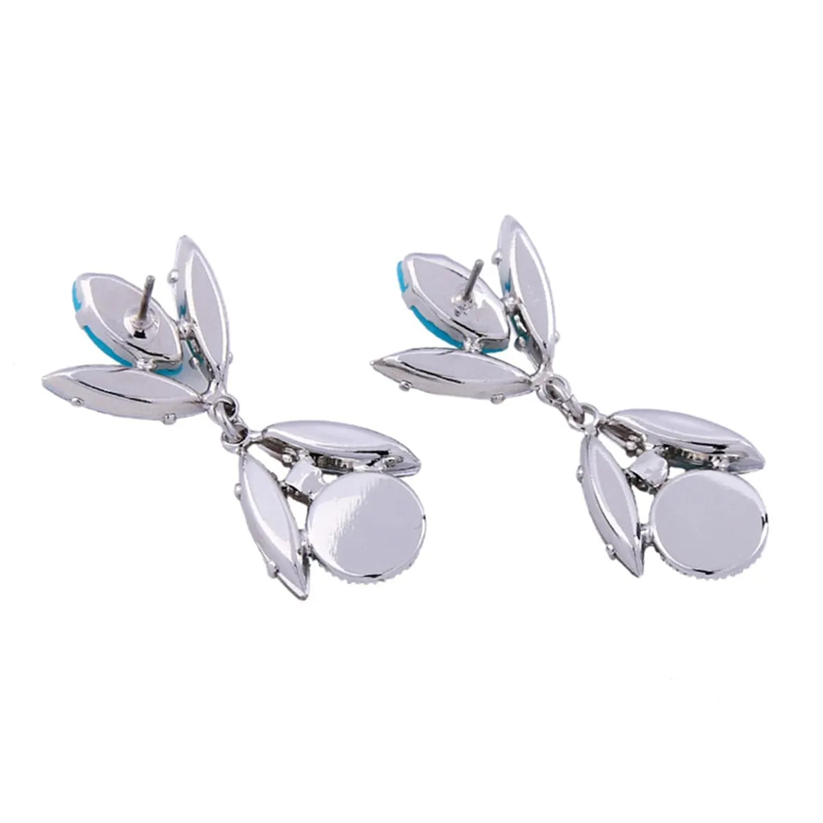 Crystal & Silver-Plated Prong & Bezel Drop Earrings