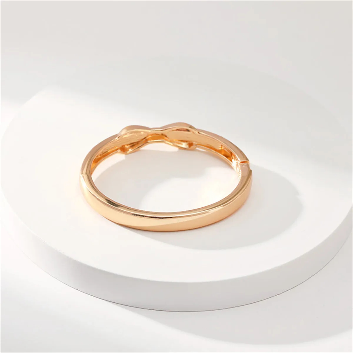 Cubic Zirconia & 18K Gold-Plated Infinity Sign Bangle