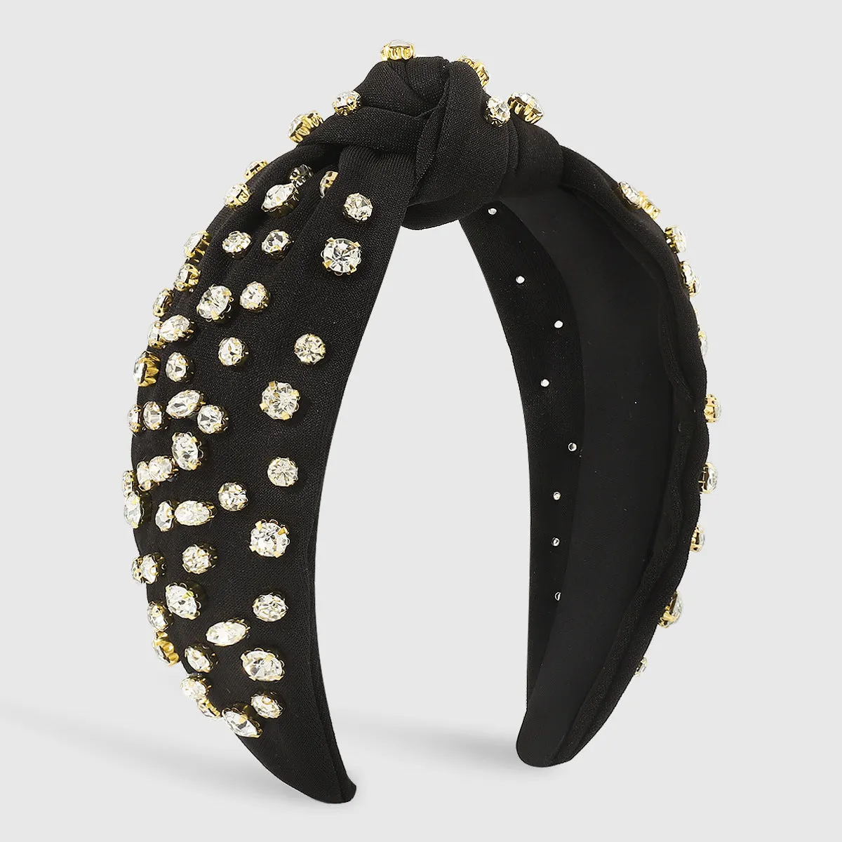 Cubic Zirconia & Black Polyester Hard Headband