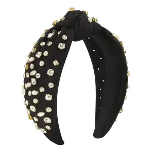 Cubic Zirconia & Black Polyester Hard Headband