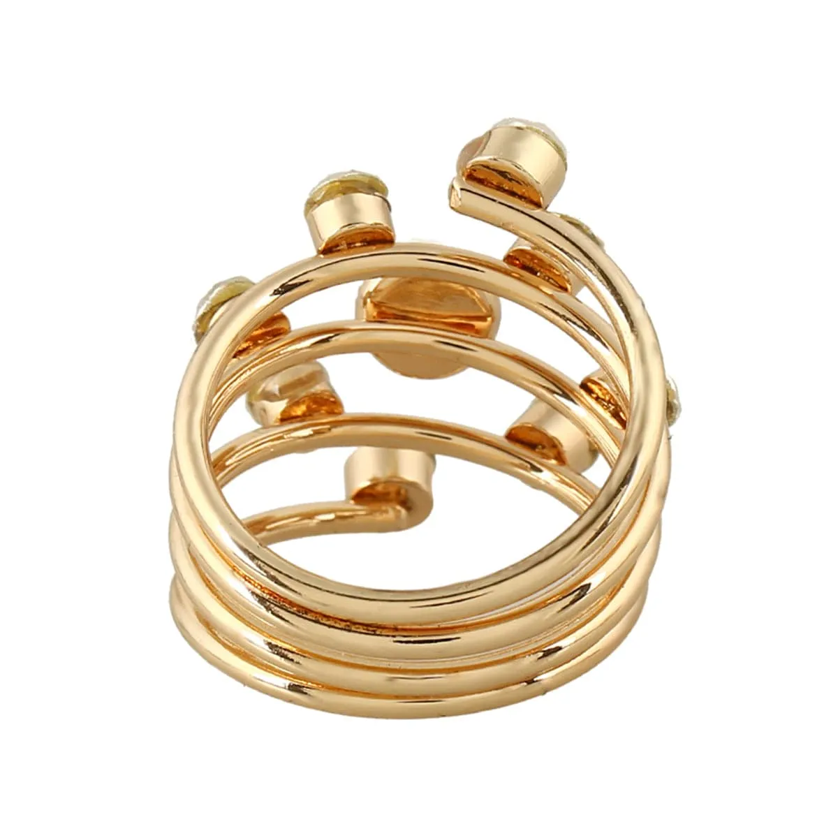 Cubic Zirconia & Cream Rosette Stackable Ring