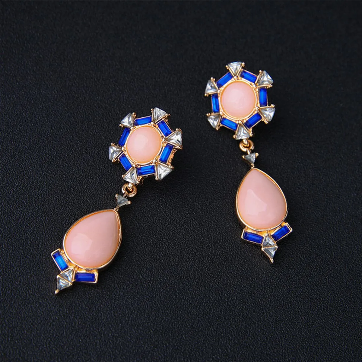 Cubic Zirconia & Crystal 18K Gold-Plated Bezel Drop Earrings