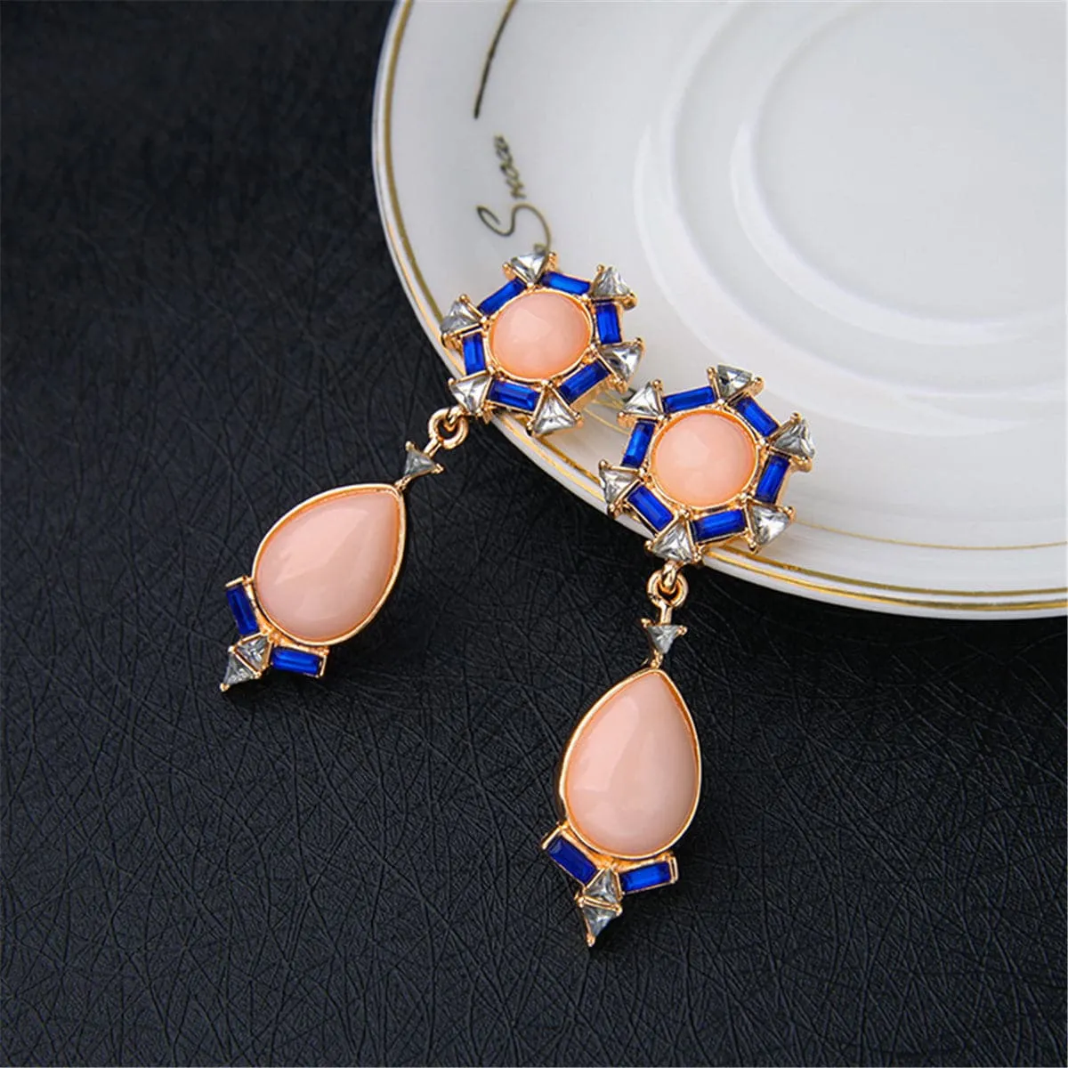 Cubic Zirconia & Crystal 18K Gold-Plated Bezel Drop Earrings